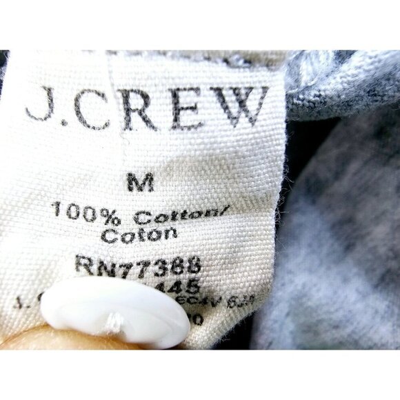 J. Crew Size Medium Mens Gray Cotton Charcoal Long Sleeve Fashion Henley - Picture 6 of 9